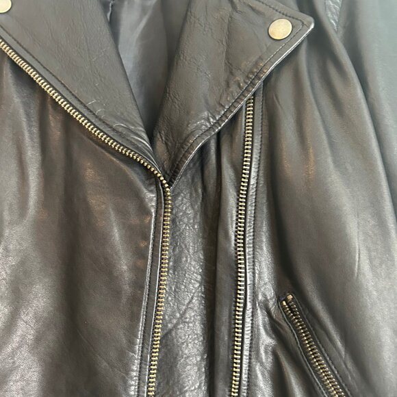 Madewell Washed Leather Motorcycle Jacket: Brass Hardware Edition - Picture 7 of 10
